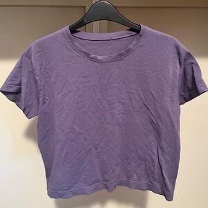 Athleta Dark Purple Short Sleeve Crop Tee